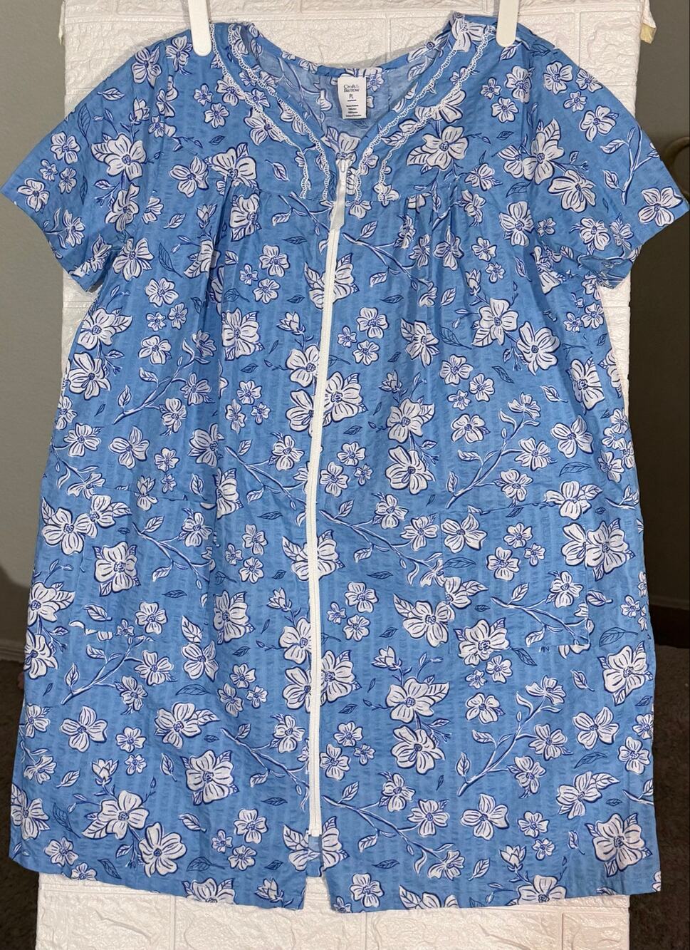 Croft & Barrow Women’s PL Blue Floral Short Sleeve Sleep Shirt Nightgown Petite